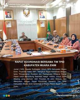 RAPAT KOORDINASI BERSAMA TIM TPID KABUPATEN MUARA ENIM 